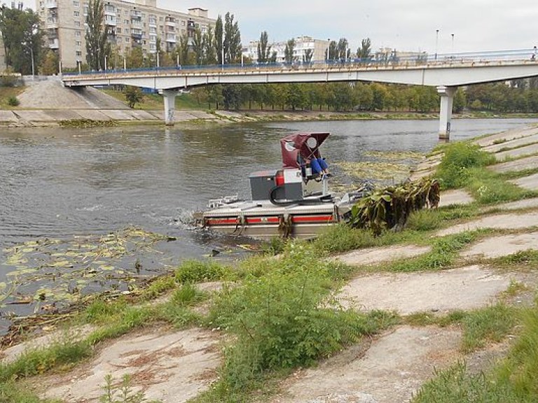 Для очистки Русановского канала в Киеве привлекли машину-амфибию